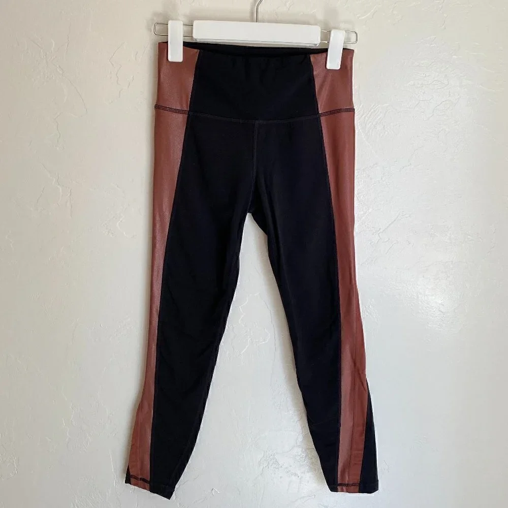 Athleta Salutation Colorblock Asym 7/8 In Powervita Black Size XS